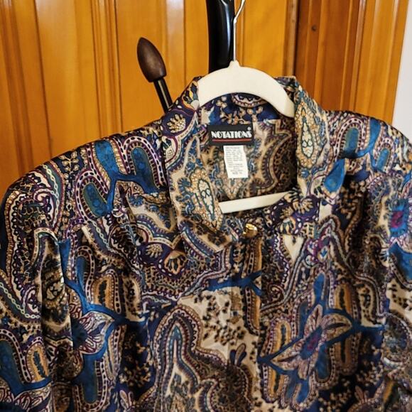 Vintage Size 14 Notations Layering Fall Colors Paisley and Floral Gorgeous - Picture 3 of 12